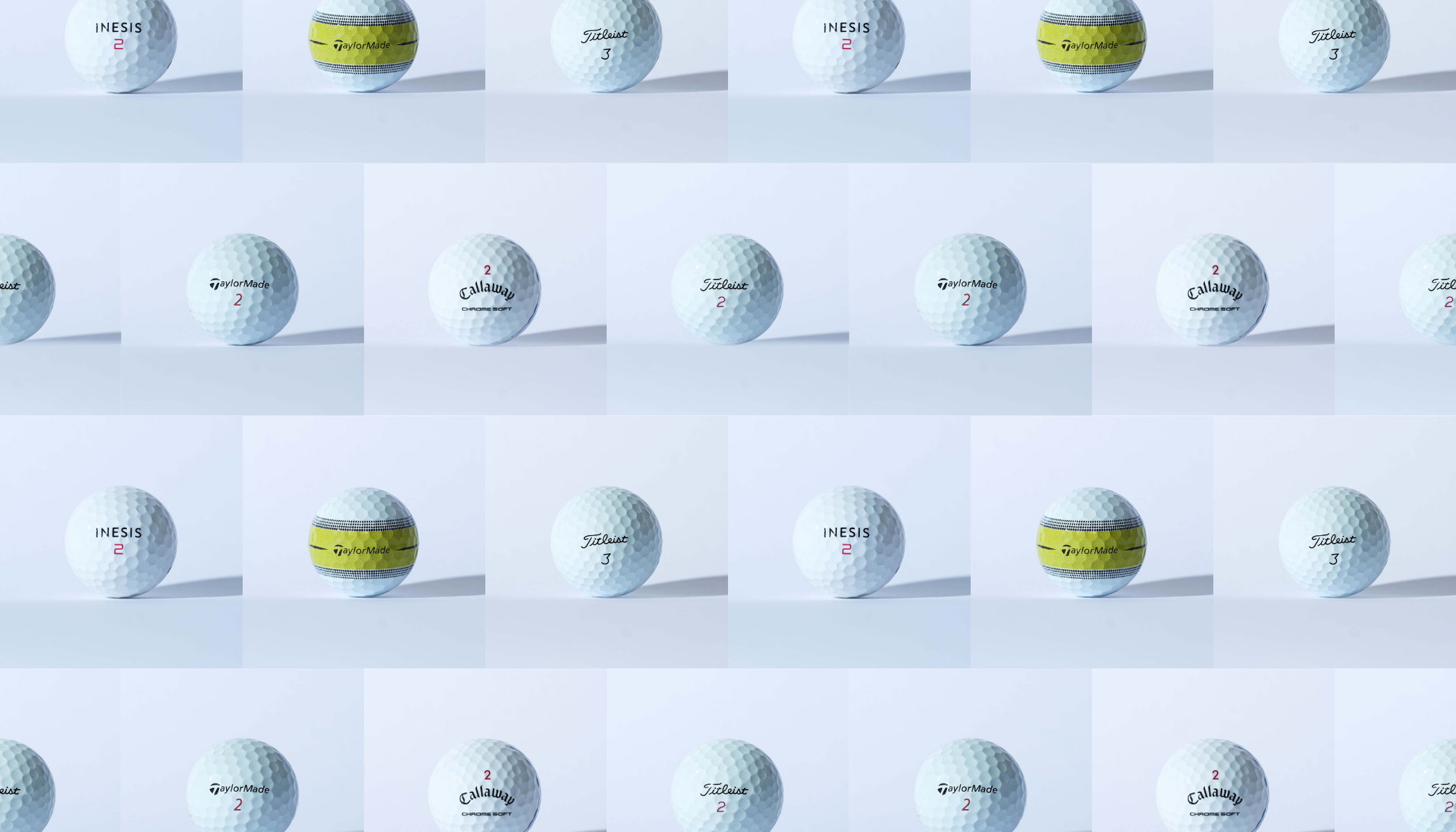 Comparatif balles de golf 2026 - Titleist Pro V1, TaylorMade TP5, Callaway Chrome Soft, Srixon Z-Star, AD333, Inesis Tour 900 côte à côte